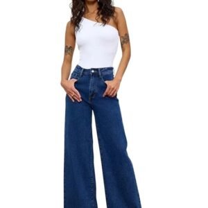 KOTTY Women’s High Waist Wide Leg Jeans Stretchable Denim Casual Wear for Modern Styling
