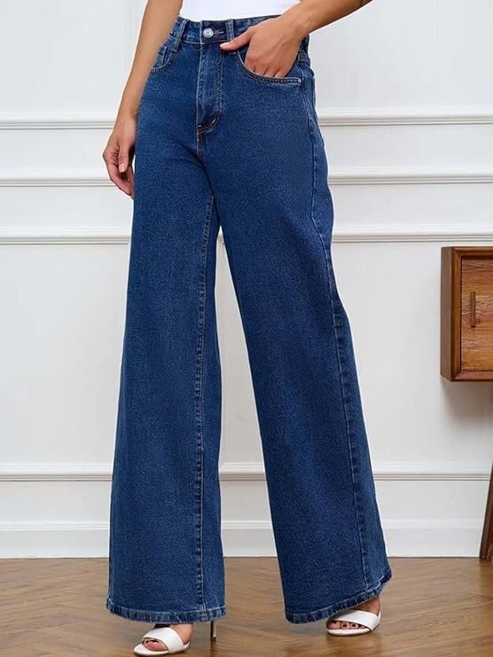 KOTTY Women’s High Waist Wide Leg Jeans Stretchable Denim Casual Wear for Modern Styling - Image 4